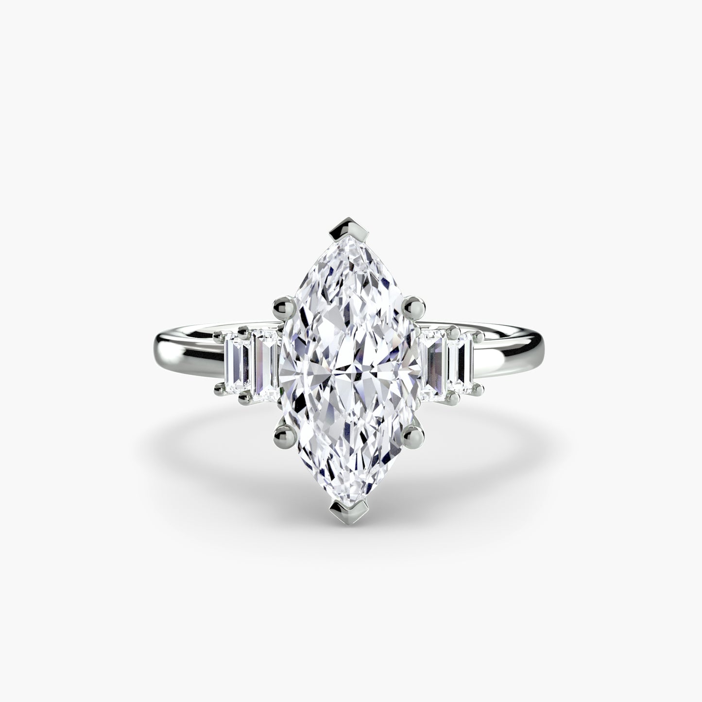 (랩다이아몬드 / 랩그로운 다이아몬드) Baguette Accent Solitaire