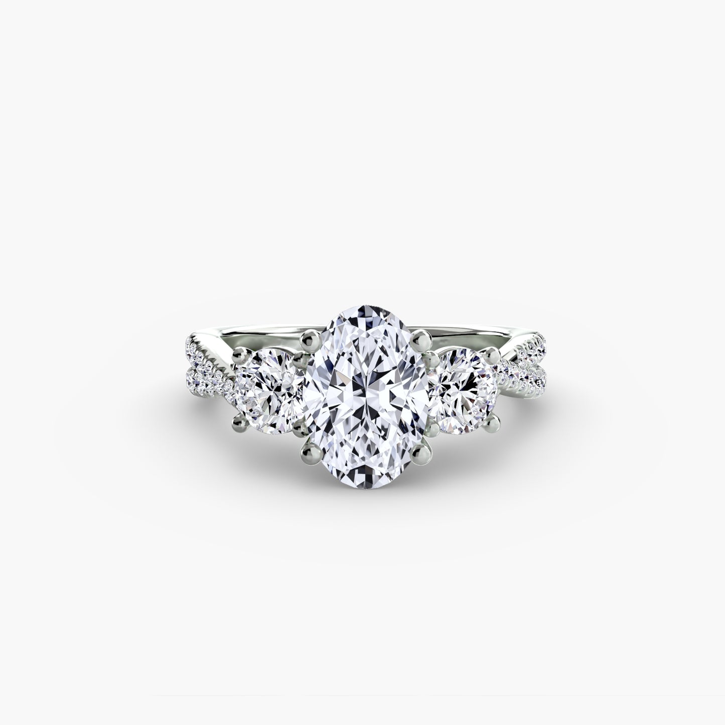 (랩다이아몬드 / 랩그로운 다이아몬드) Three-Stone with Pavé Band 2