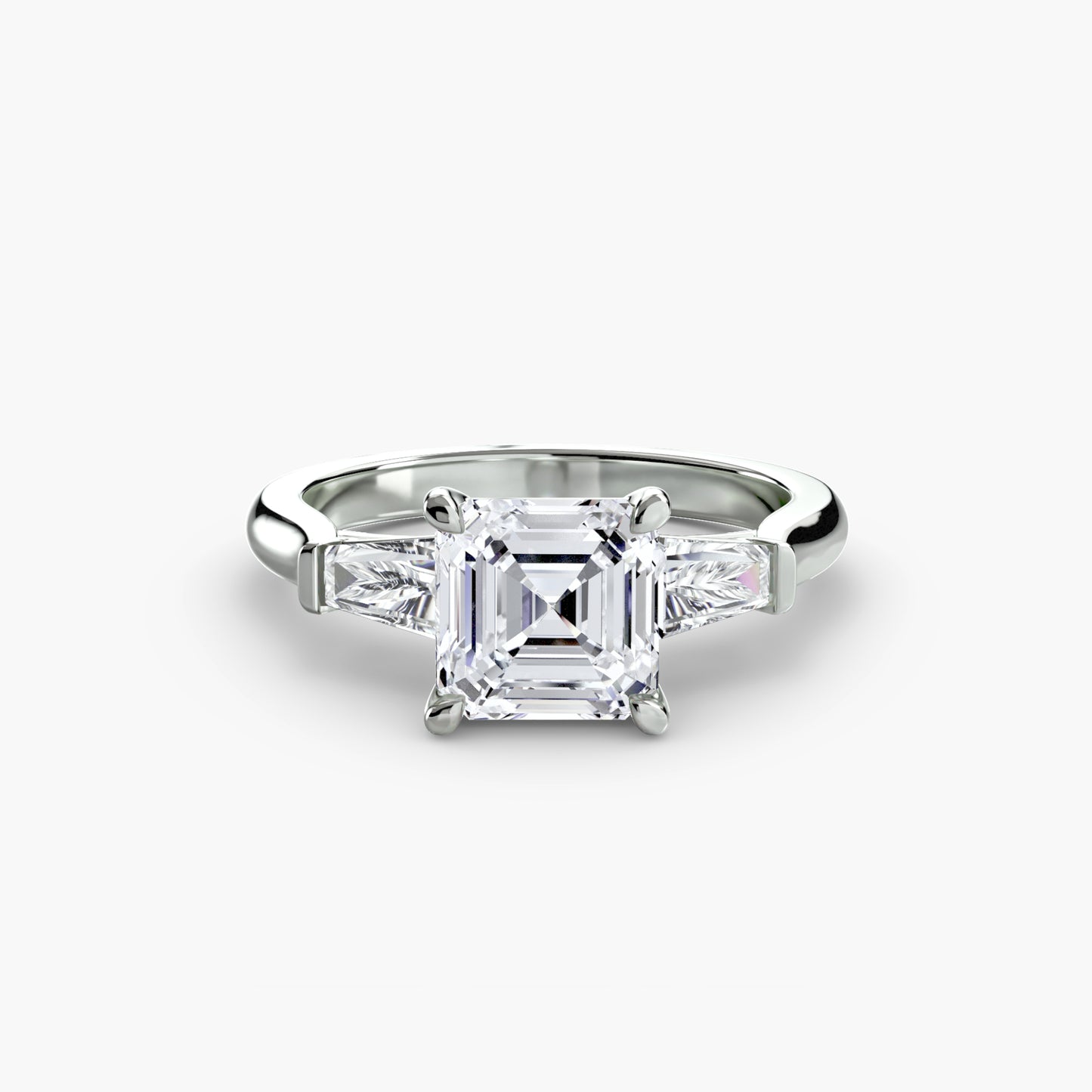 (랩다이아몬드 / 랩그로운 다이아몬드) Three-Stone Ring (Baguette Side Stones)