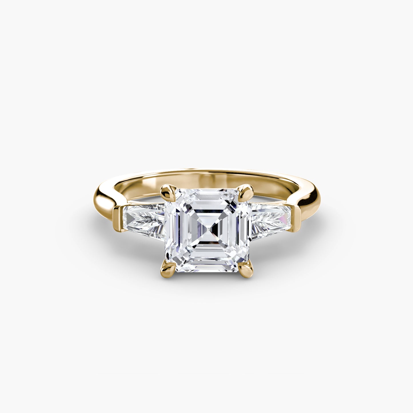 (랩다이아몬드 / 랩그로운 다이아몬드) Three-Stone Ring (Baguette Side Stones)