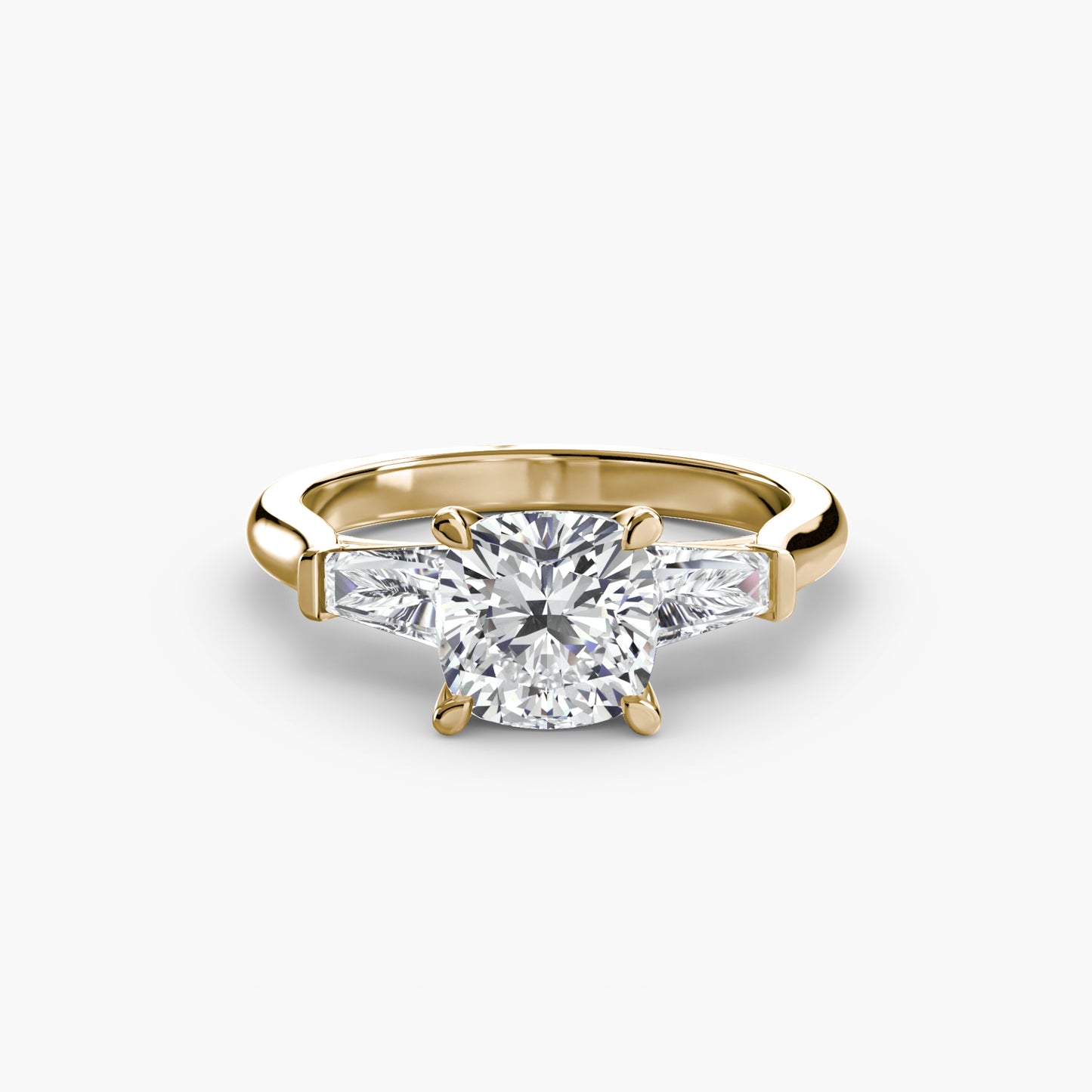 (랩다이아몬드 / 랩그로운 다이아몬드) Three-Stone Ring (Baguette Side Stones)