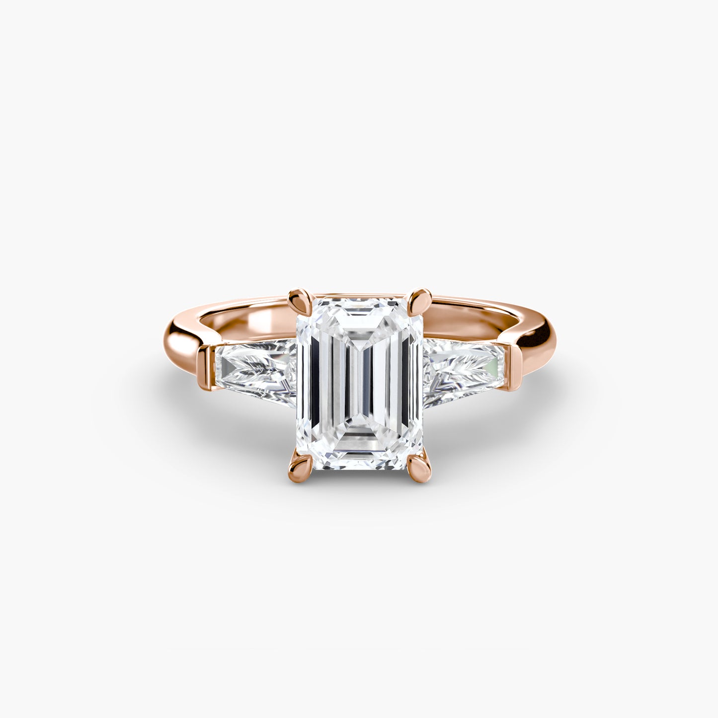 (랩다이아몬드 / 랩그로운 다이아몬드) Three-Stone Ring (Baguette Side Stones)