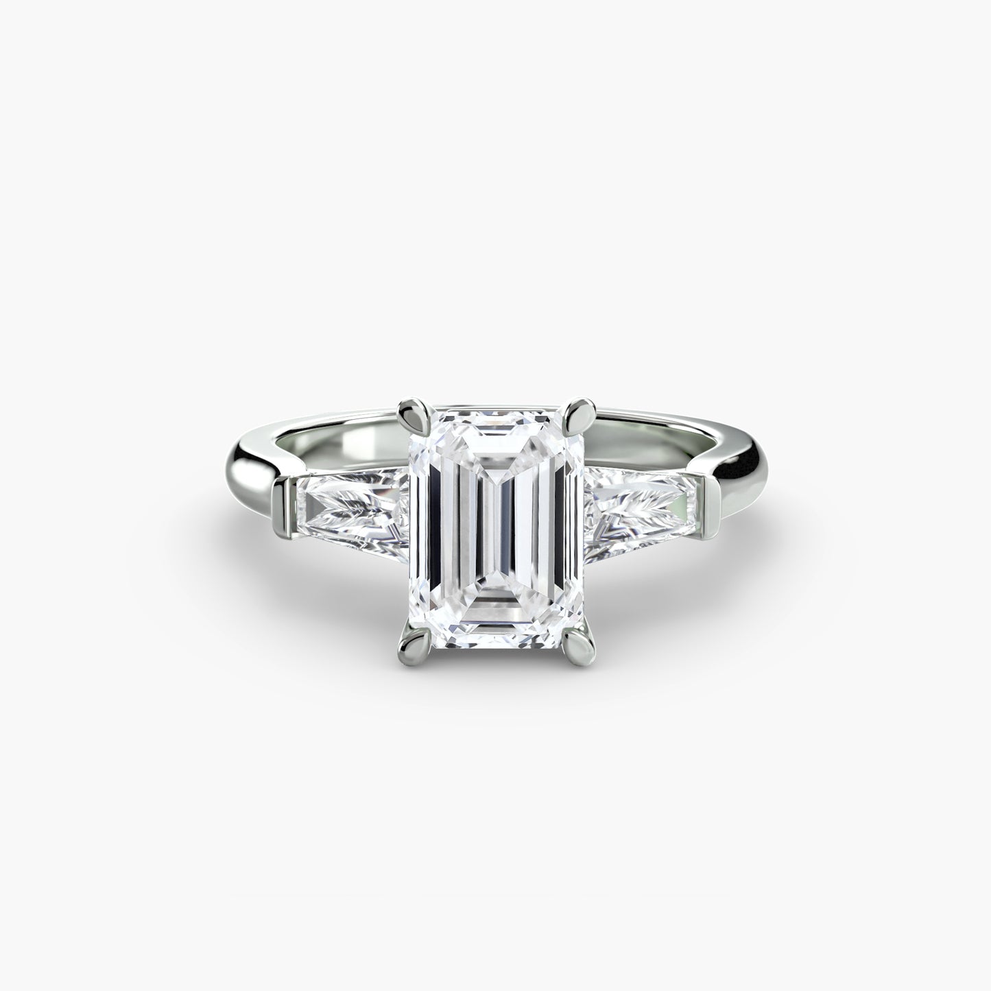 (랩다이아몬드 / 랩그로운 다이아몬드) Three-Stone Ring (Baguette Side Stones)