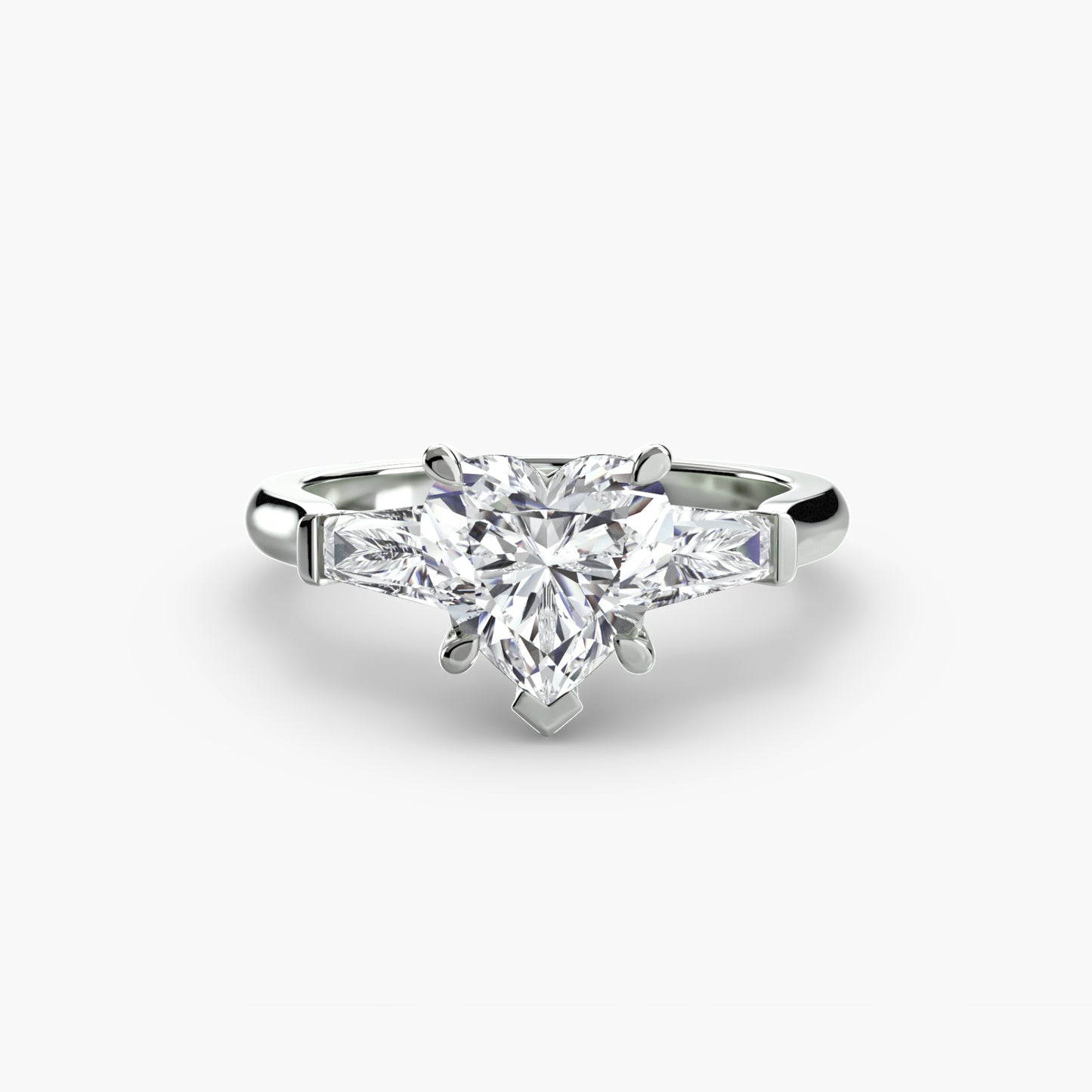 (랩다이아몬드 / 랩그로운 다이아몬드) Three-Stone Ring (Baguette Side Stones)