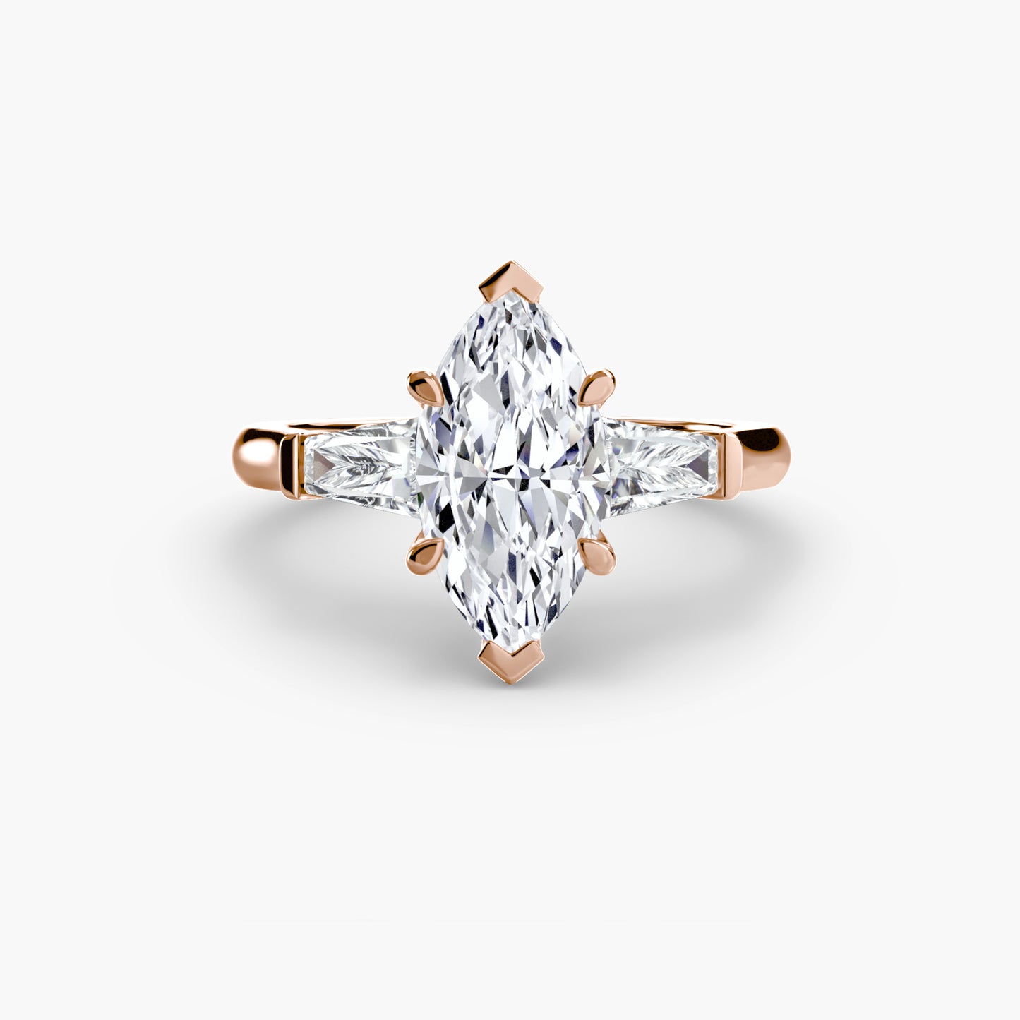 (랩다이아몬드 / 랩그로운 다이아몬드) Three-Stone Ring (Baguette Side Stones)