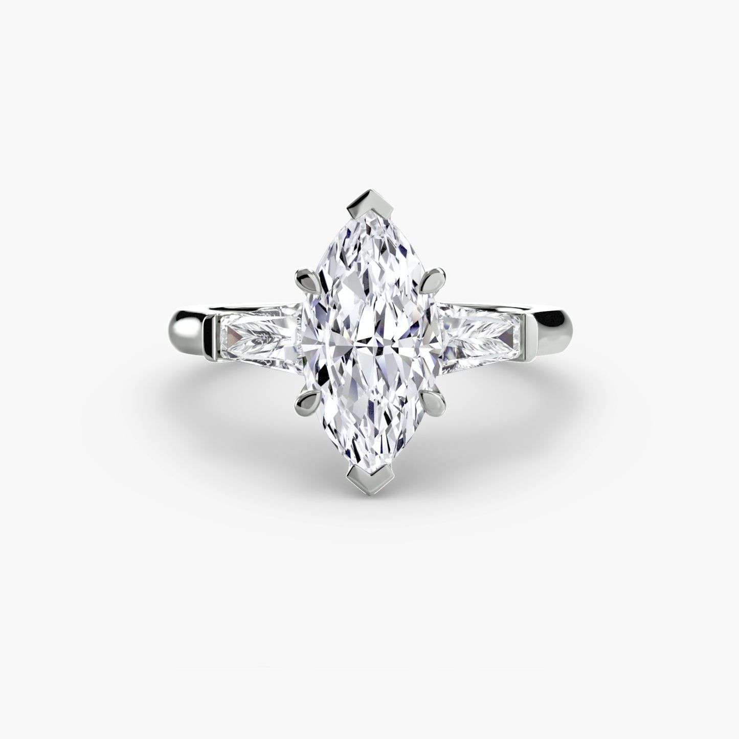(랩다이아몬드 / 랩그로운 다이아몬드) Three-Stone Ring (Baguette Side Stones)