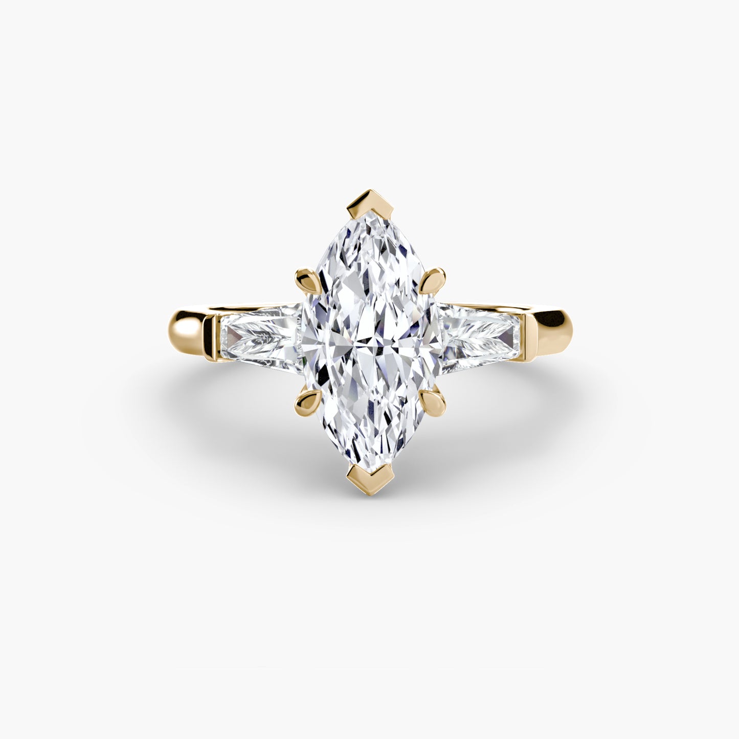 (랩다이아몬드 / 랩그로운 다이아몬드) Three-Stone Ring (Baguette Side Stones)