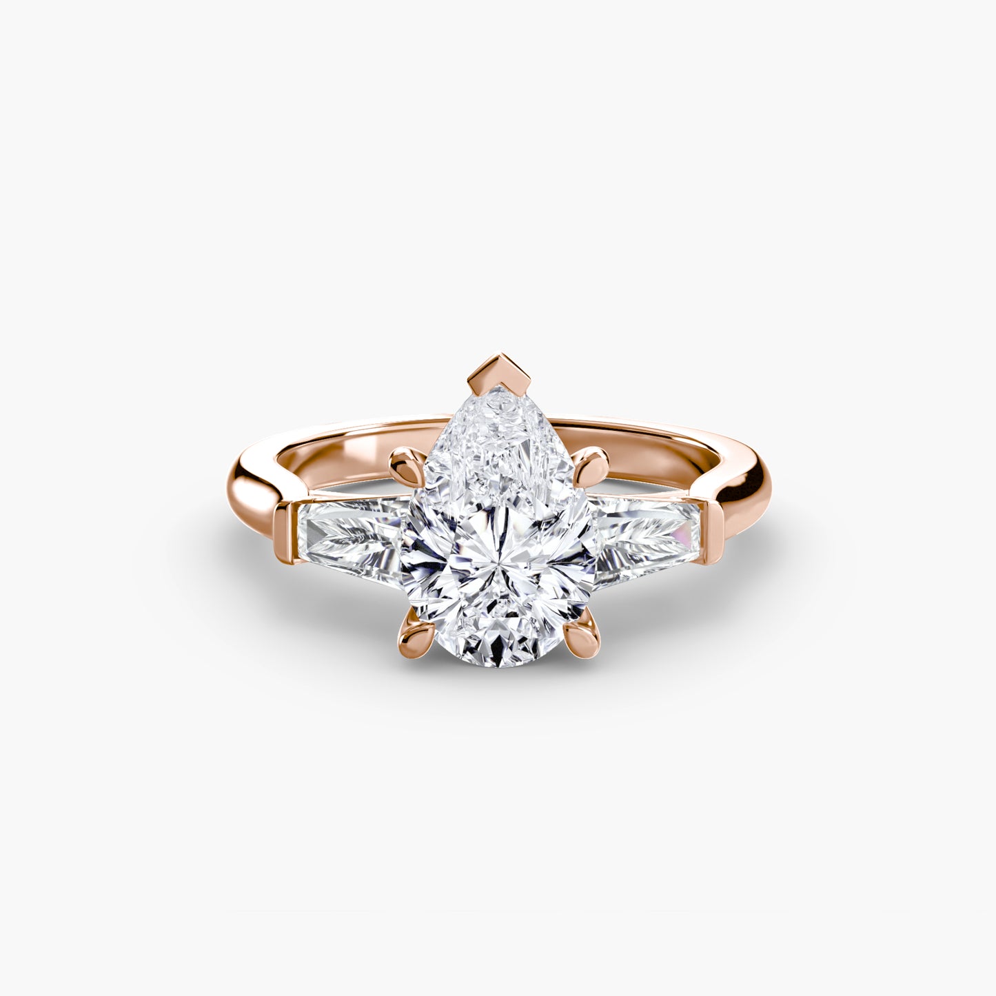 (랩다이아몬드 / 랩그로운 다이아몬드) Three-Stone Ring (Baguette Side Stones)