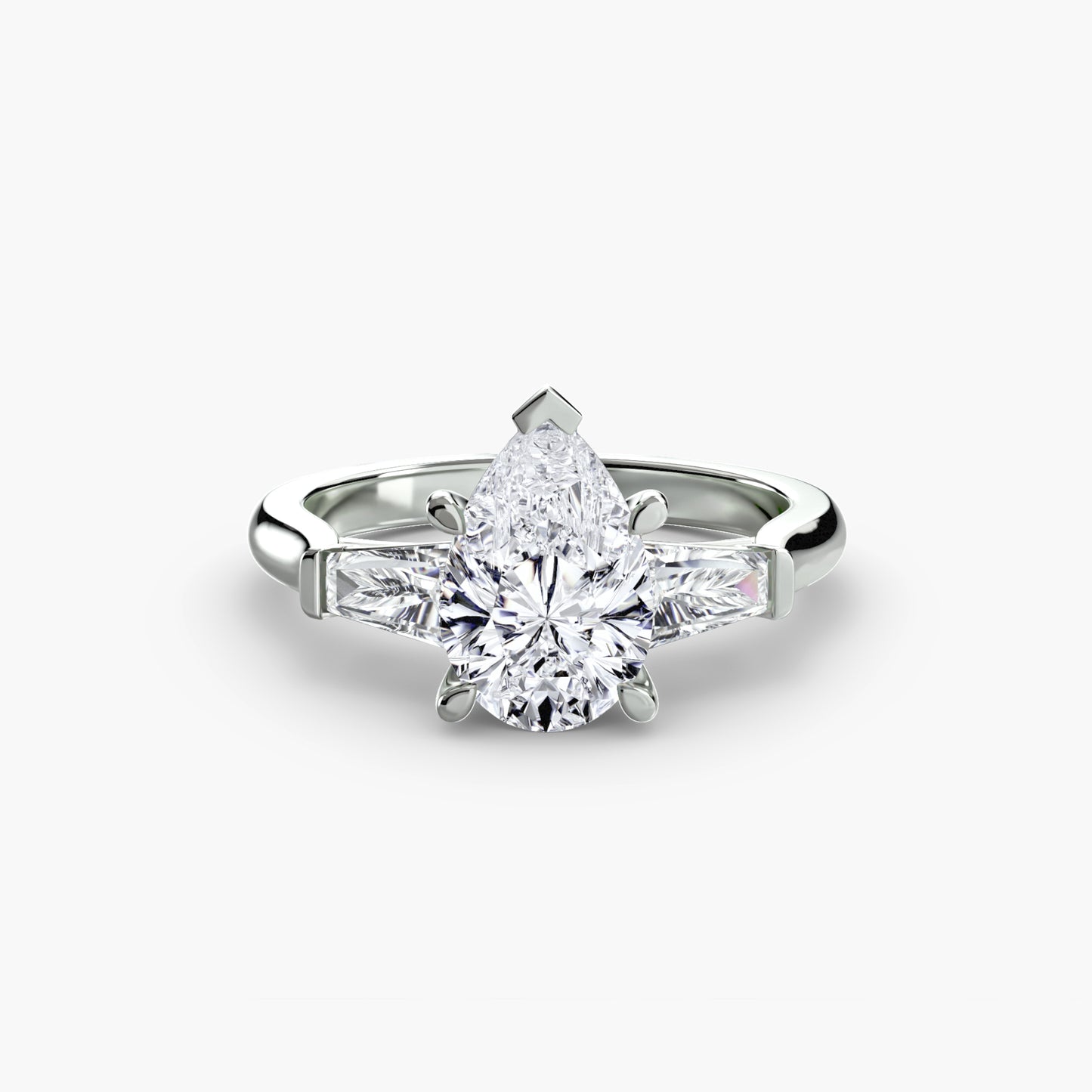 (랩다이아몬드 / 랩그로운 다이아몬드) Three-Stone Ring (Baguette Side Stones)