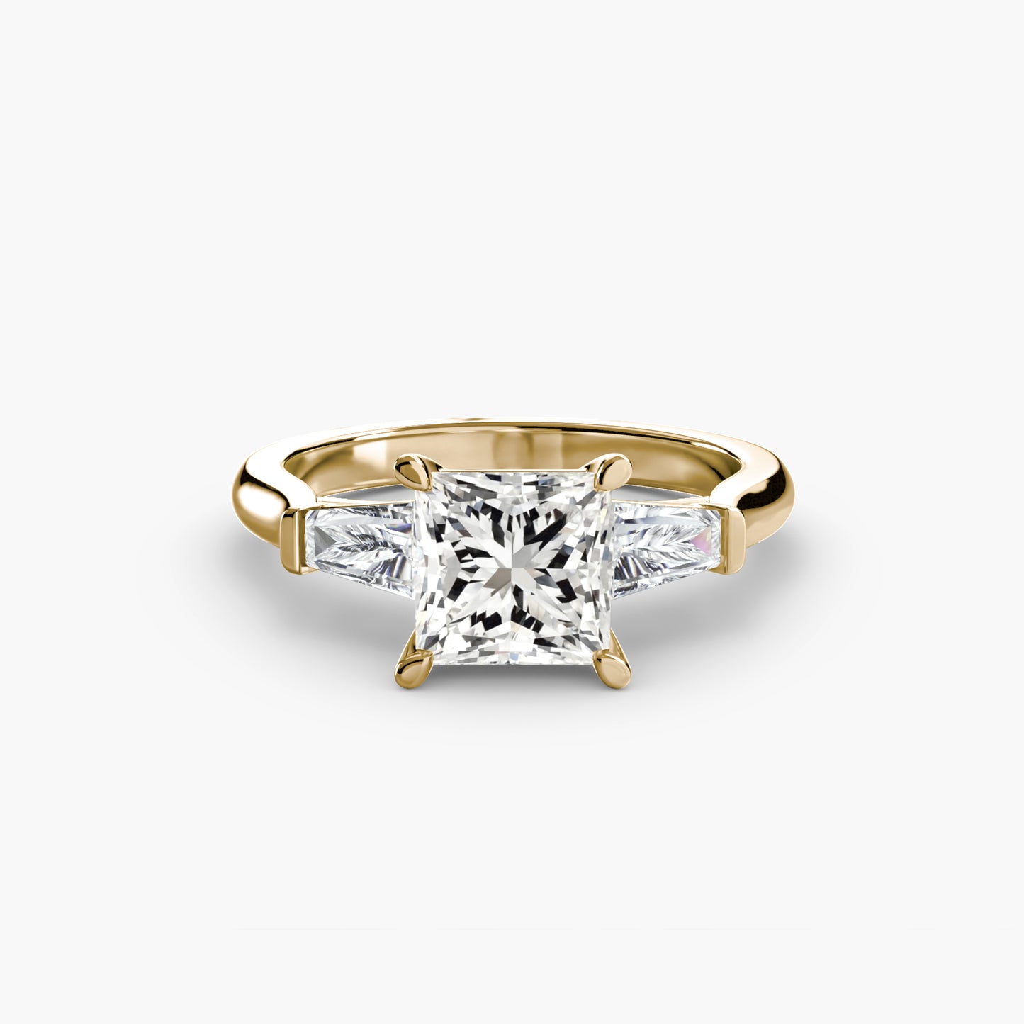 (랩다이아몬드 / 랩그로운 다이아몬드) Three-Stone Ring (Baguette Side Stones)