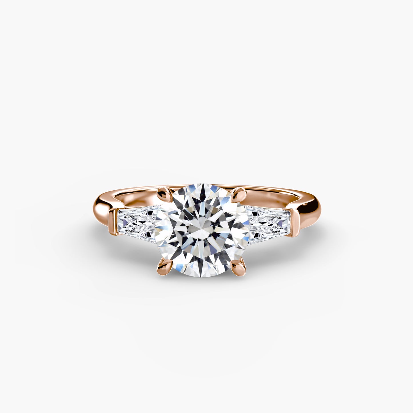 (랩다이아몬드 / 랩그로운 다이아몬드) Three-Stone Ring (Baguette Side Stones)
