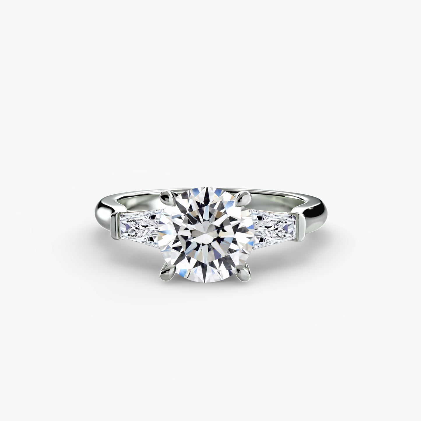 (랩다이아몬드 / 랩그로운 다이아몬드) Three-Stone Ring (Baguette Side Stones)