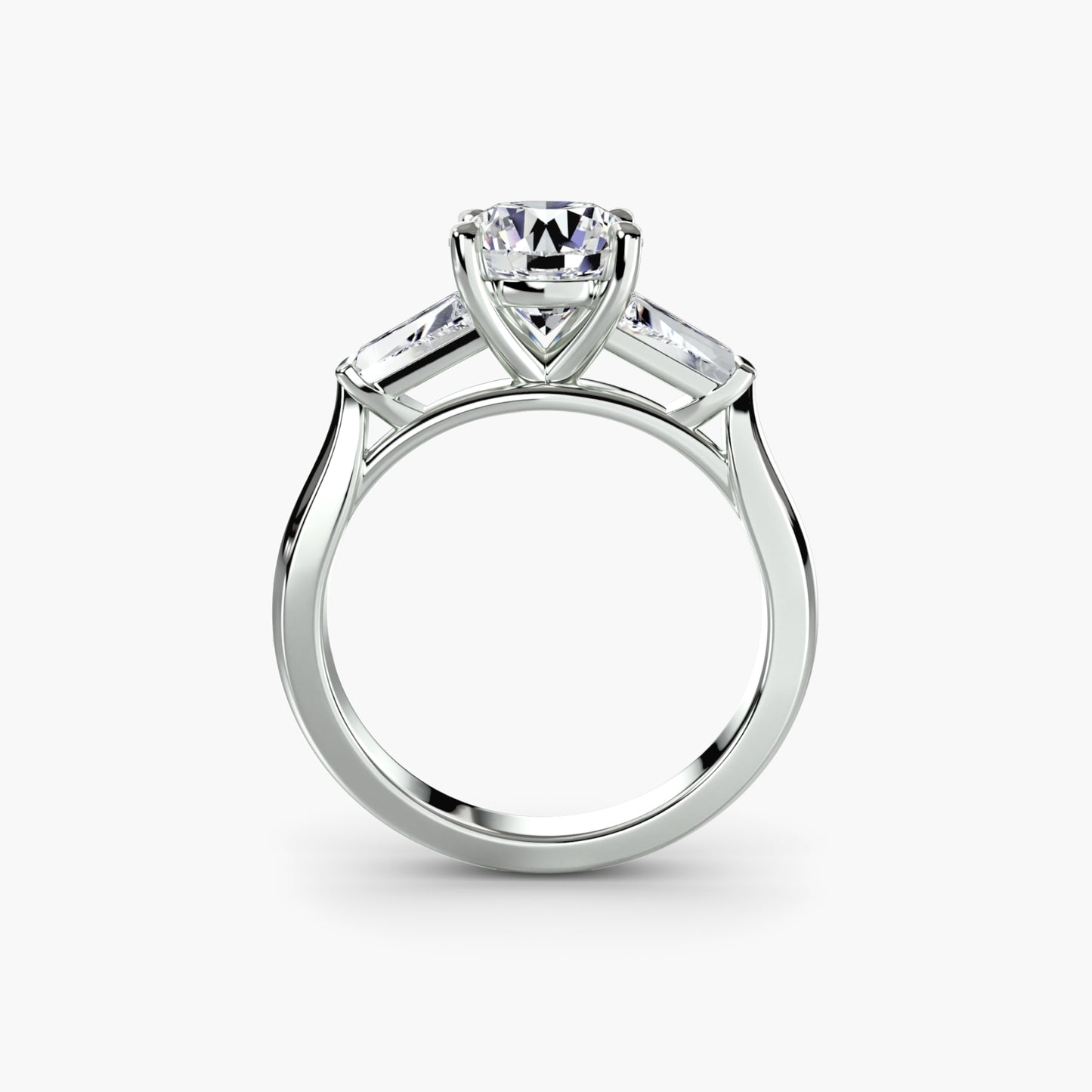 (랩다이아몬드 / 랩그로운 다이아몬드) Three-Stone Ring (Baguette Side Stones)