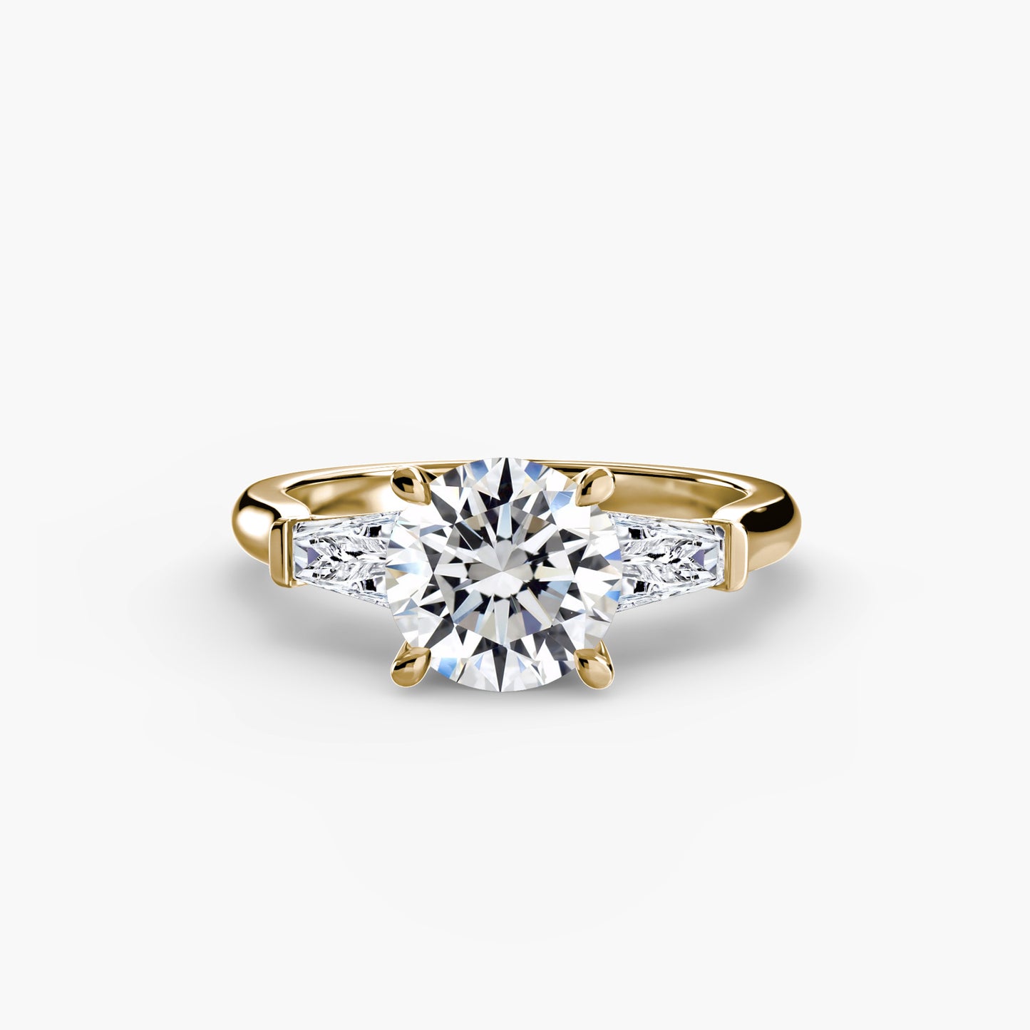 (랩다이아몬드 / 랩그로운 다이아몬드) Three-Stone Ring (Baguette Side Stones)