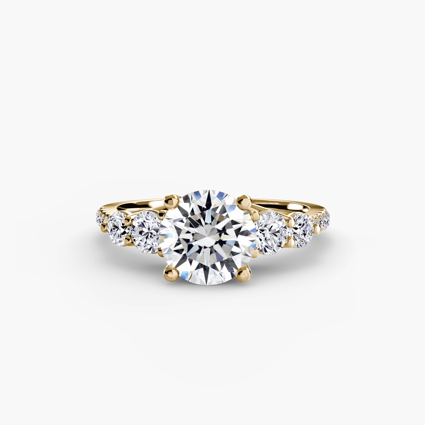 (랩다이아몬드 / 랩그로운 다이아몬드) Five Stone Ring with Pavé Band