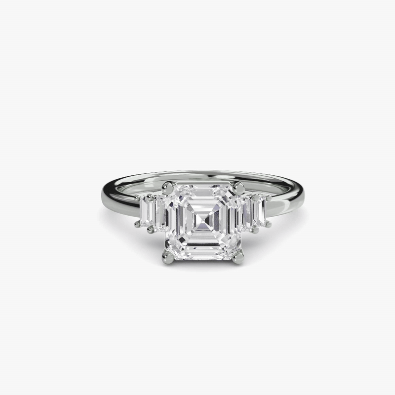 바게트악센트 솔리테어 Asscher 1.0/1.5 ct 9K WG