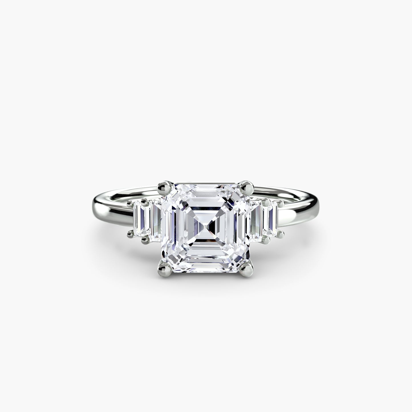 바게트악센트 솔리테어 Asscher 1.0/1.5 ct 9K WG