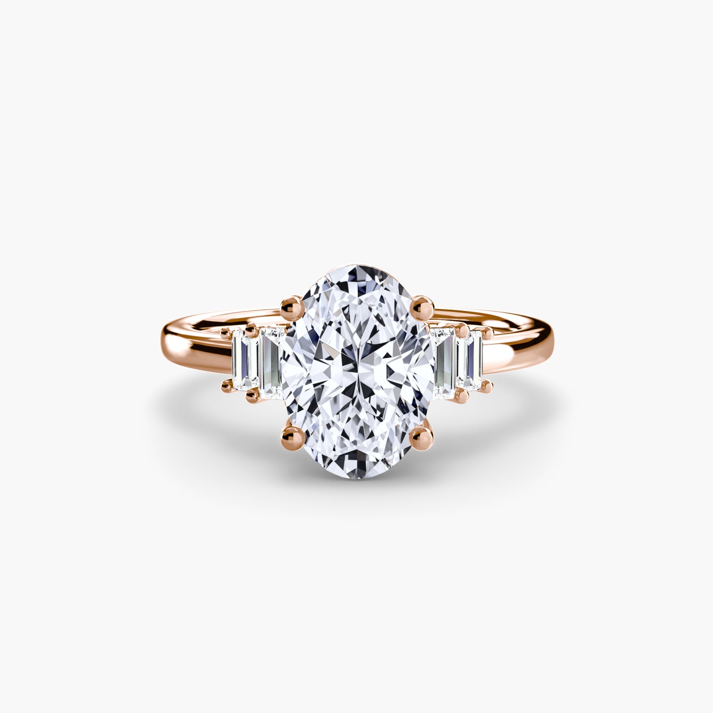 (랩다이아몬드 / 랩그로운 다이아몬드) Baguette Accent Solitaire
