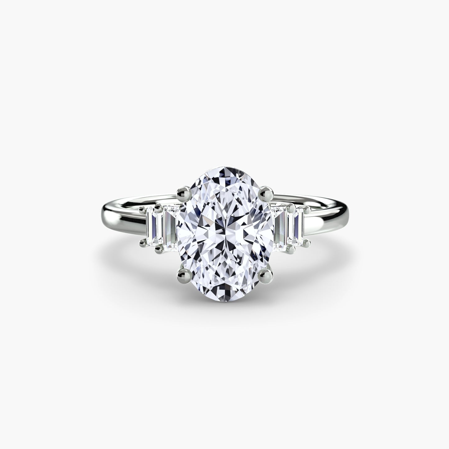 (랩다이아몬드 / 랩그로운 다이아몬드) Baguette Accent Solitaire