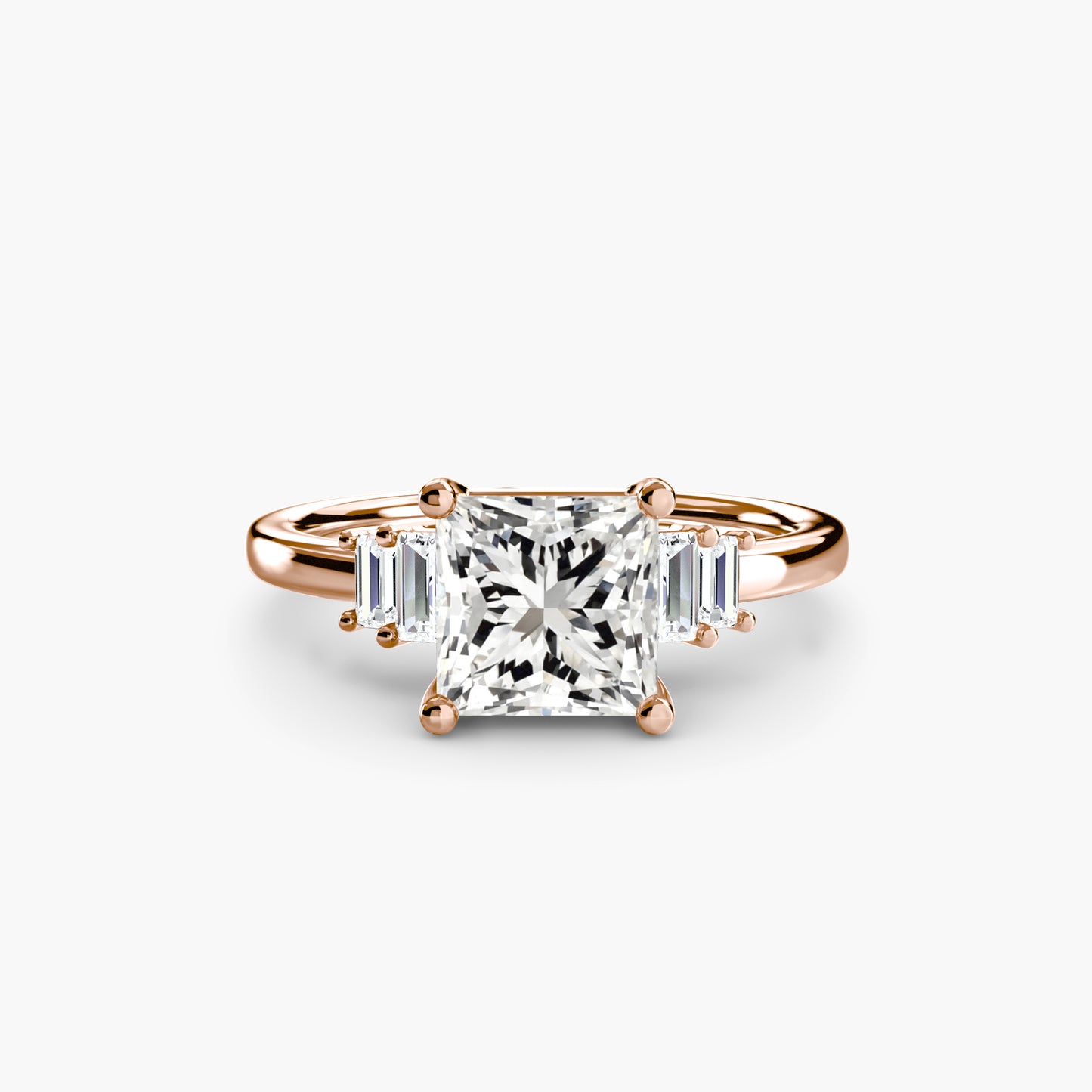 (랩다이아몬드 / 랩그로운 다이아몬드) Baguette Accent Solitaire