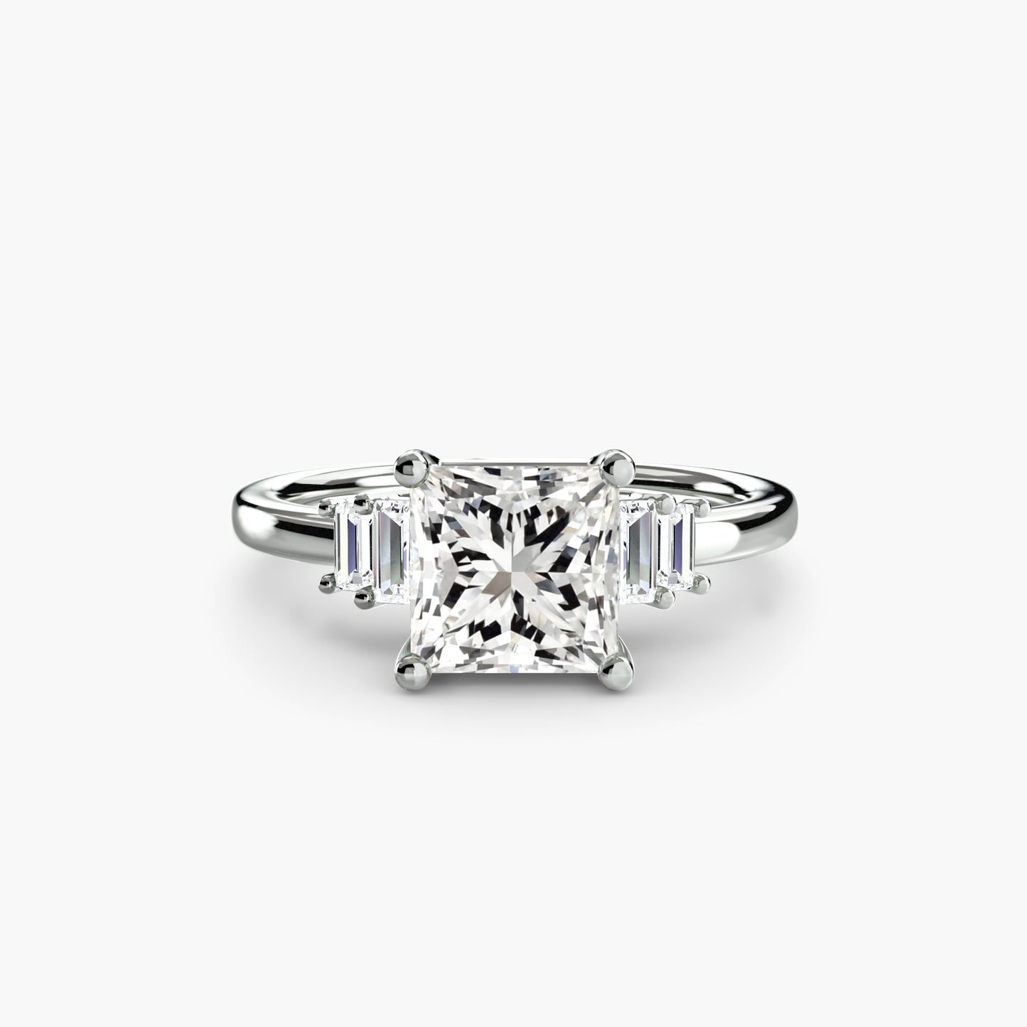 (랩다이아몬드 / 랩그로운 다이아몬드) Baguette Accent Solitaire