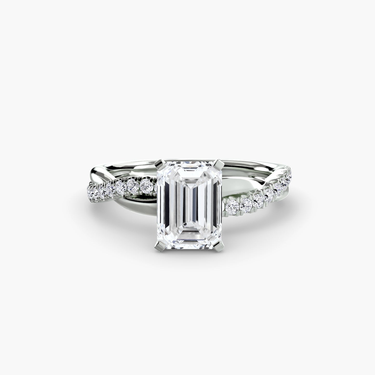 (랩다이아몬드 / 랩그로운 다이아몬드) The Emerald Twist Pavé Ring