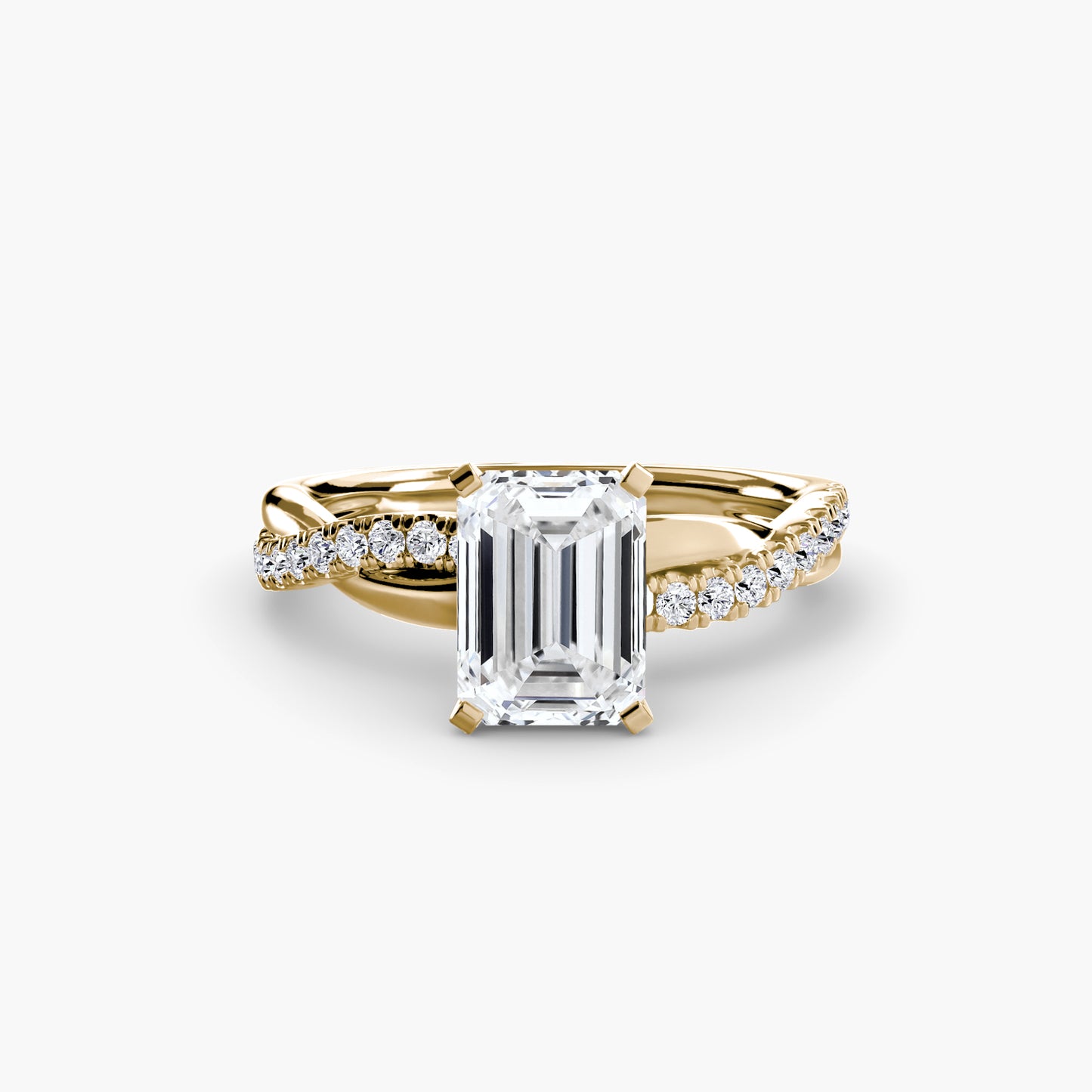 (랩다이아몬드 / 랩그로운 다이아몬드) The Emerald Twist Pavé Ring