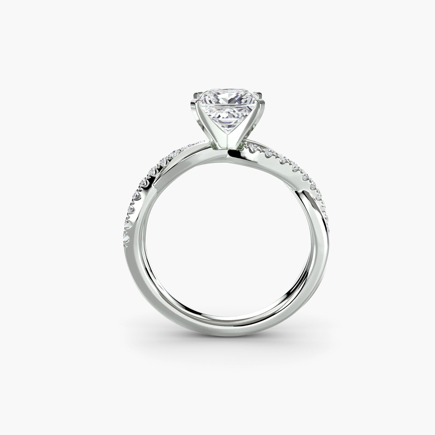 (랩다이아몬드 / 랩그로운 다이아몬드) The Emerald Twist Pavé Ring